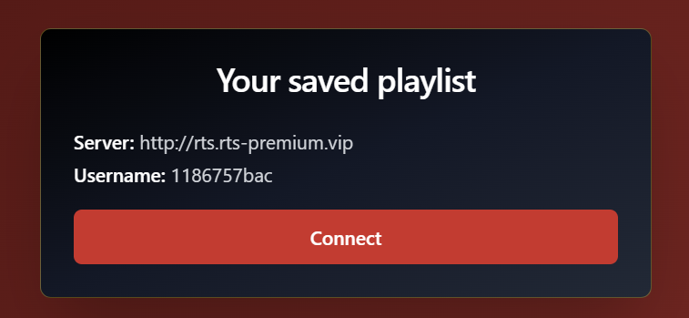 EVStream homepage with saved playlists